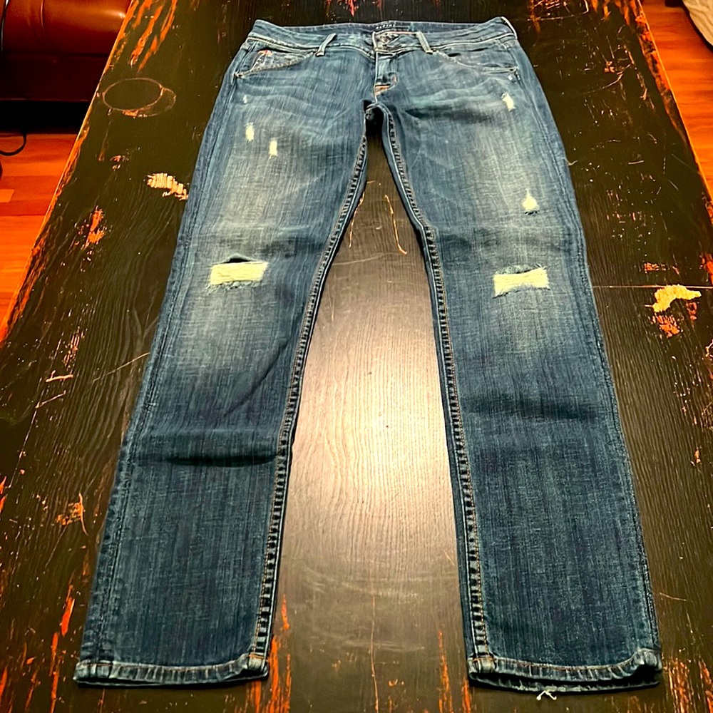 Hudson destroyed blue denim jeans